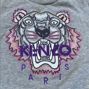 Kenzo Kids Gray Sweatshirt with Tiger Design 3T
